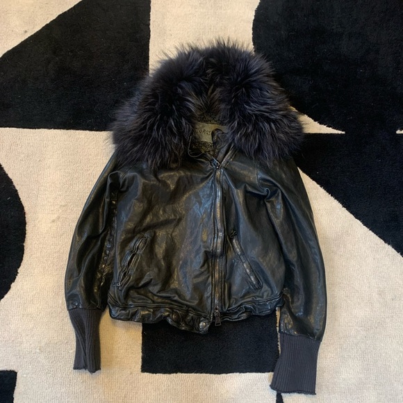 Giorgio Brato Leather Jacket with Removable Fur. Size 46z - Picture 7 of 15